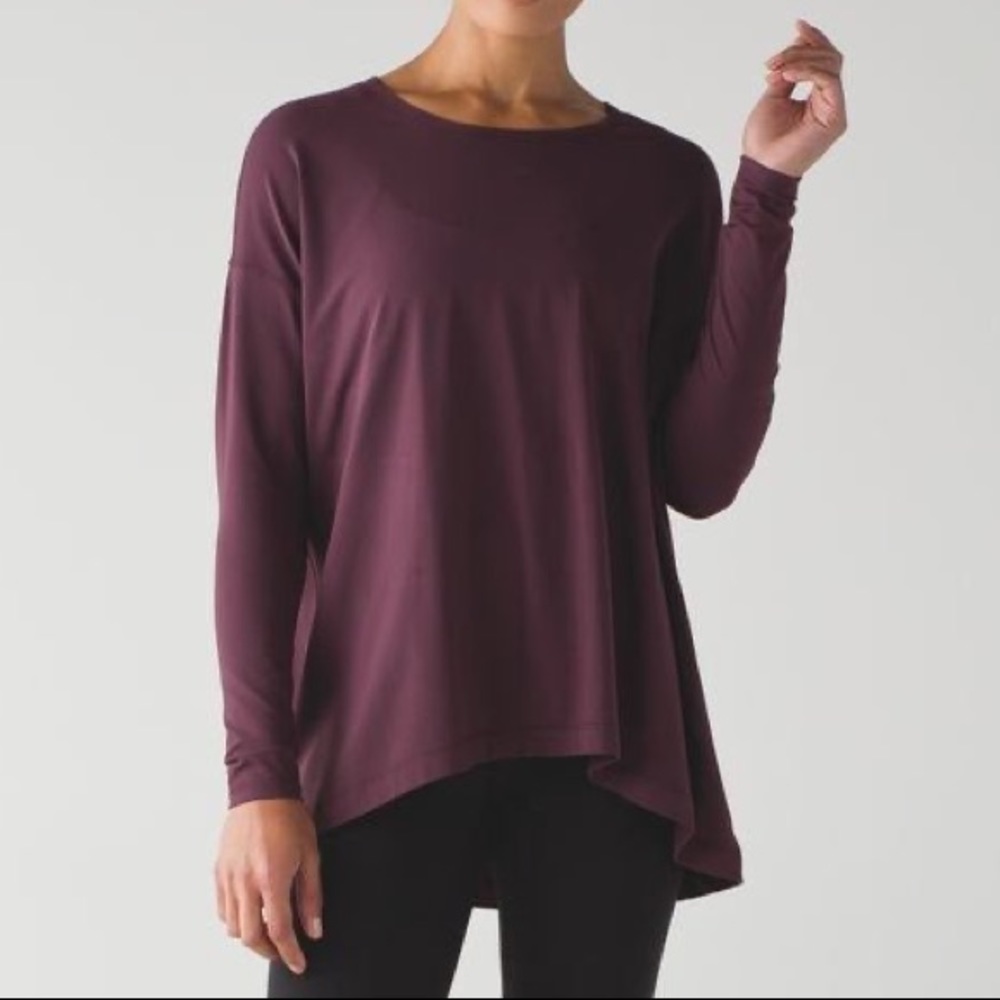 EUC LULULEMON MAROON FLOWY LONG SLEEVE!
